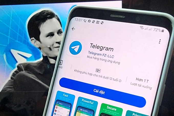 Giao diện tải Telegram trên Google Play Store. Ảnh: Bảo Lâm